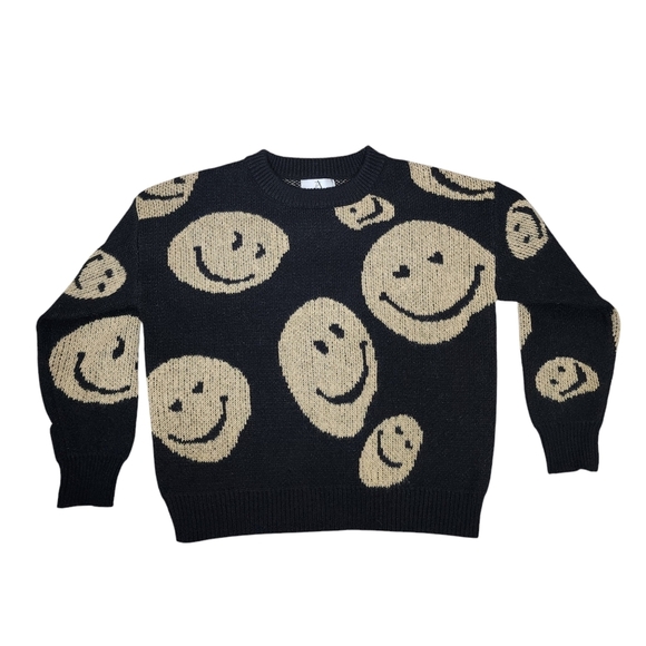 Zara Smiley Face Black and Tan Knit Sweater - Picture 4 of 8